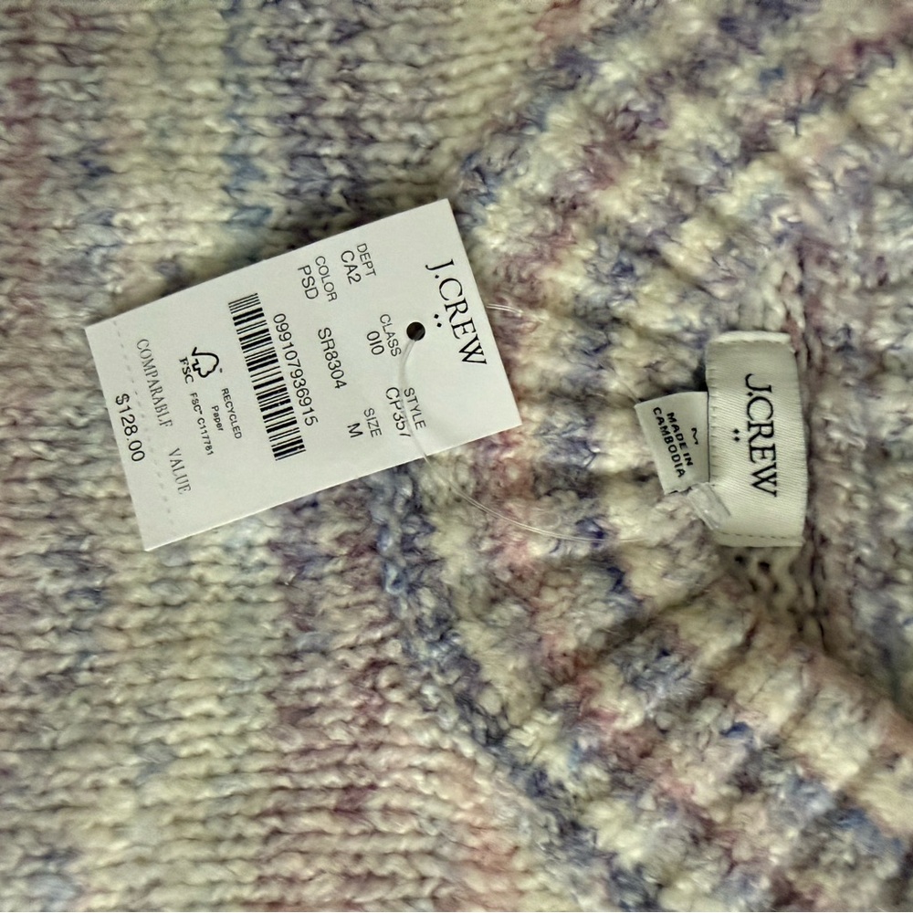 J.Crew Space-Dyed Mockneck Boyfriend Sweater NWT Size Medium - Picture 2 of 6